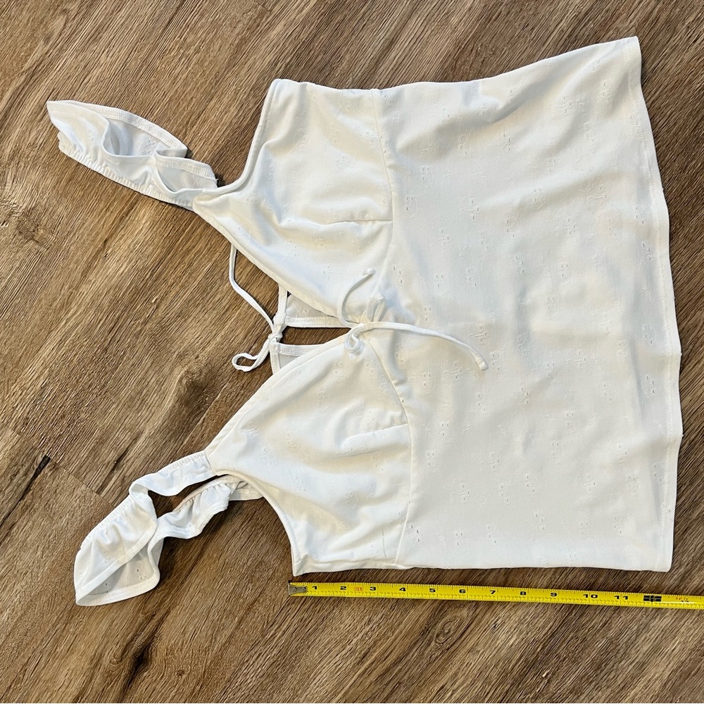 H&M White Ruffle Strap Tank Top - Picture 2 of 5